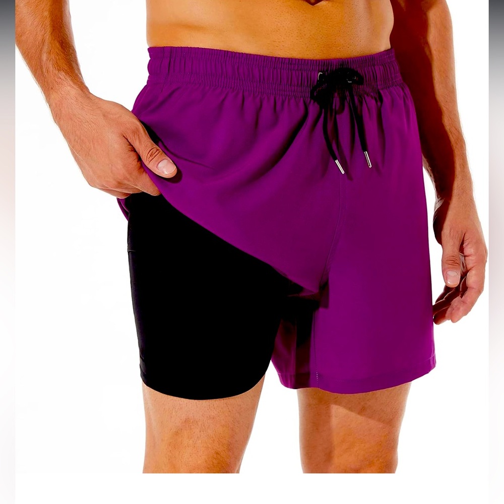 New BRISIRA Mens Swim Trunks Swim Shorts Quick
Dry 5 inch Inseam Beach Shorts